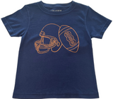 Short-Sleeve Navy/Orange Helmet Football T-Shirt