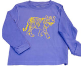 Long-Sleeve Purple Standing Tiger T-Shirt