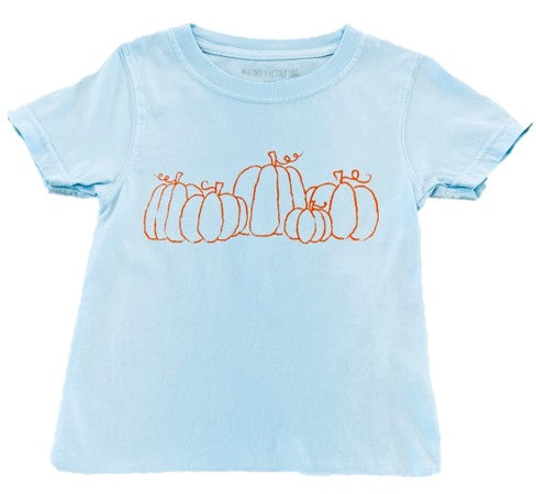 Short-Sleeve Light Blue Pumpkin T-Shirt