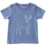 Short-Sleeve Denim Blue Deer T-Shirt