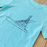 Short-Sleeve Mint Green Sport Fishing Boat Tee