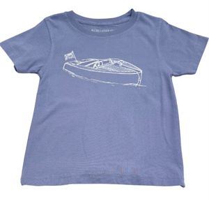 Short-Sleeve Denim Wooden Boat T-Shirt