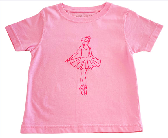 Short-Sleeve Light Pink Ballerina T-Shirt