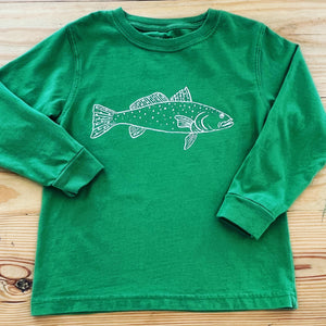 Long-Sleeve Green Trout T-Shirt
