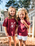 Short-Sleeve Maroon/White Cheer Trio T-Shirt