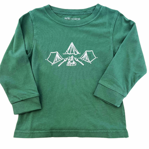 Long-Sleeve Mossy Green Camping T-Shirt