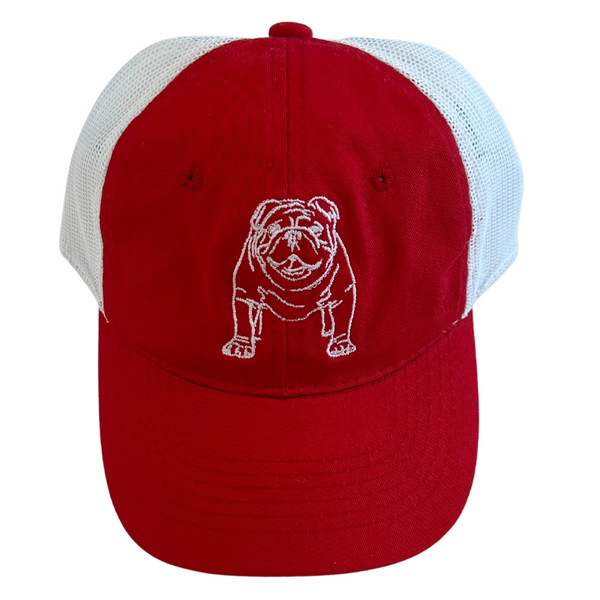 Red/WHITE Bulldog Trucker Hat – Mustard & Ketchup Kids Official