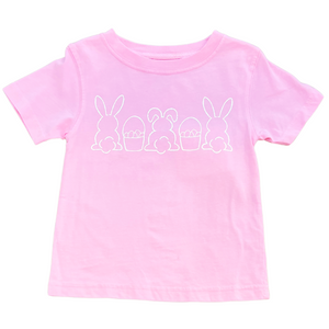 Short-Sleeve Light Pink Bunny Trio T-Shirt