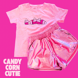 Short-Sleeve Light Pink Candy Corn T-Shirt