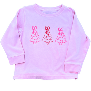 Long-Sleeve Pink Tree Trio T-Shirt