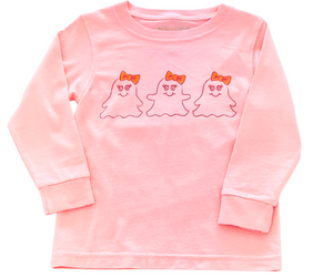 Long-Sleeve Light Pink Girls Ghost Trio T-Shirt