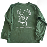 Long-Sleeve F&F Moss Deer Pocket T-Shirt