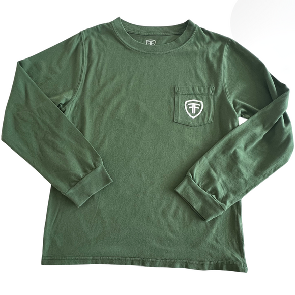 Long-Sleeve F&F Moss Deer Pocket T-Shirt