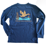 Long-Sleeve F&F Navy Mallard Pocket T-Shirt