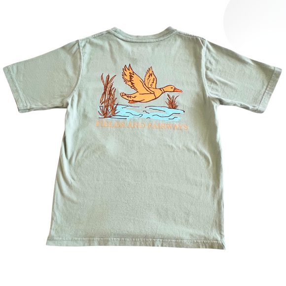 Short-Sleeve F&F Olive Mallard Pocket T-Shirt