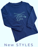 Long-Sleeve Navy Helicopter T-Shirt