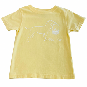 Short Sleeve Yellow Easter Dog T-shirt