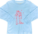 Long-Sleeve Light Blue Santa's Good List T-Shirt