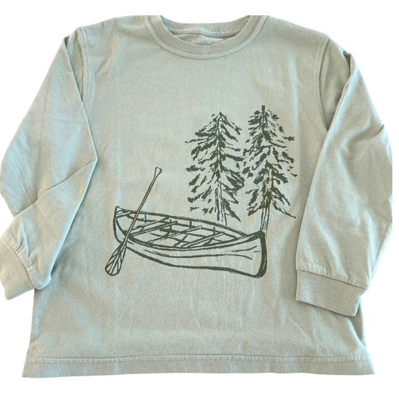 Long-Sleeve Olive Green Canoe T-Shirt