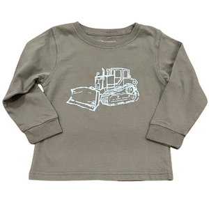 Long-Sleeve Gray with Light Blue Bulldozer