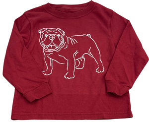 Long-Sleeve Maroon Bulldog T-Shirt