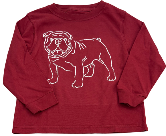 Long-Sleeve Maroon Bulldog T-Shirt
