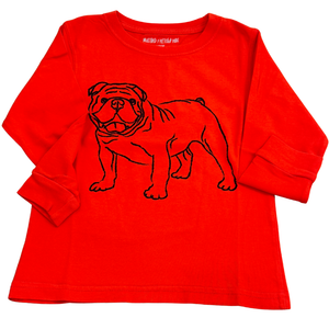 Long-Sleeve Red/Black Bulldog T-Shirt
