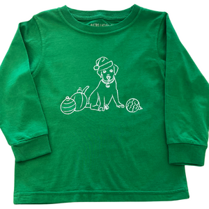 Long-Sleeve Green Ornaments Lab T-Shirt