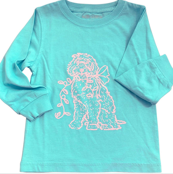 Long-Sleeve Mint Doodle with Lights T-Shirt