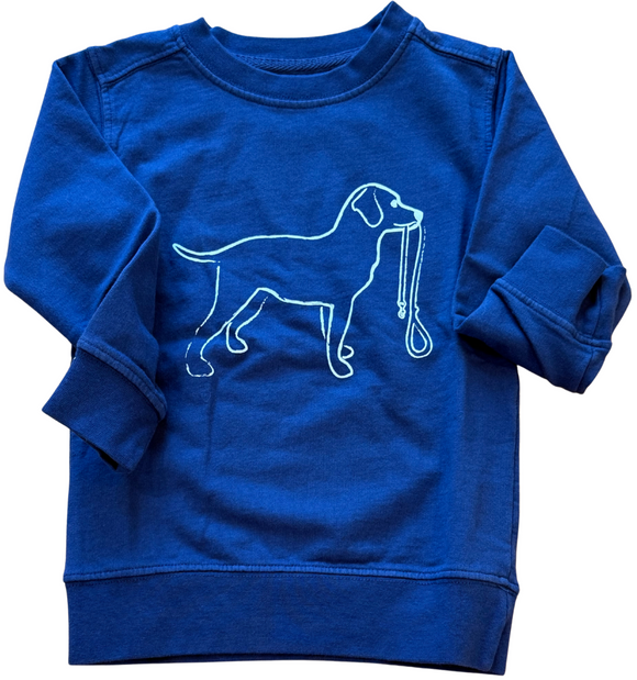 Navy Dixie Dog with Leash Sweatshirt