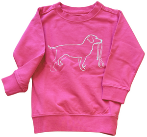 Pink Dixie Dog with Leash Sweatshirt