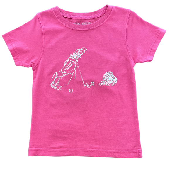 Short-Sleeve Pink Golf Bag T-Shirt