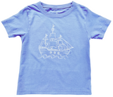 Short-Sleeve Caribe Blue Pirate Ship T-Shirt