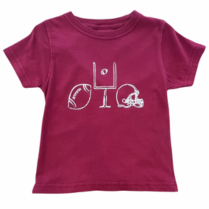 Short-Sleeve Maroon/White Football Trio T-Shirt