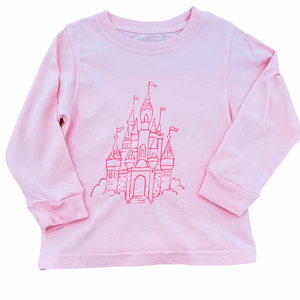 Long-Sleeve Light Pink Castle T-Shirt