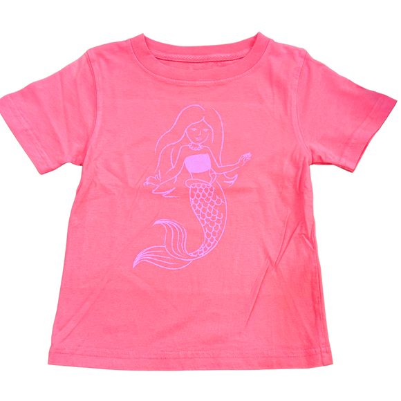 Short-Sleeve Peony Pink Mermaid T-Shirt