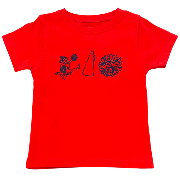 Short-Sleeve Red/Black Cheer Trio T-Shirt