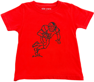 Short-Sleeve Red/Black Football Player T-Shirt