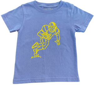 Short-Sleeve Purple/Yellow Football Player T-Shirt