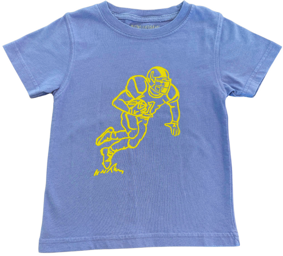 Short-Sleeve Purple/Yellow Football Player T-Shirt