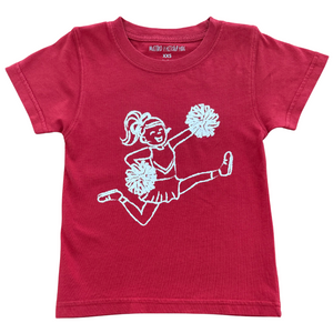 Short-Sleeve Crimson/White Cheerleader T-Shirt