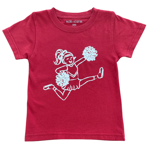 Short-Sleeve Crimson/White Cheerleader T-Shirt