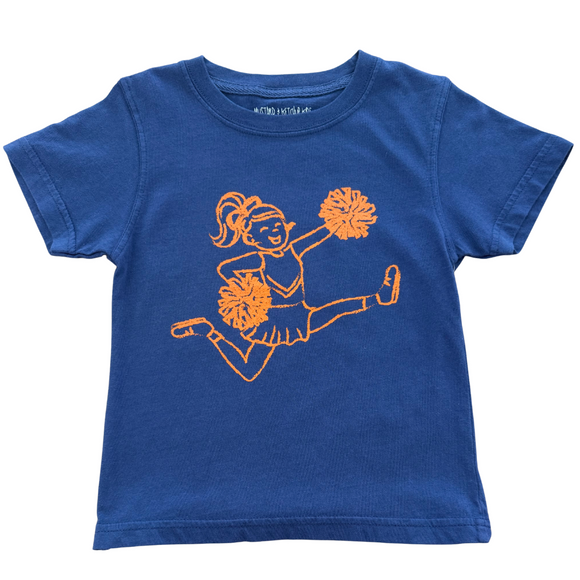 Short-Sleeve Navy/Orange Cheerleader T-Shirt