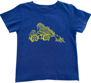 Short-Sleeve Navy Crayon Dump Truck T-Shirt