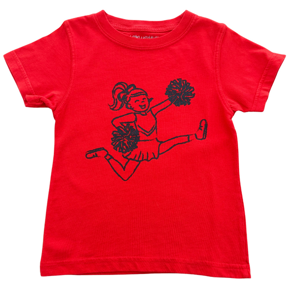Short-Sleeve Red/Black Cheerleader T-Shirt