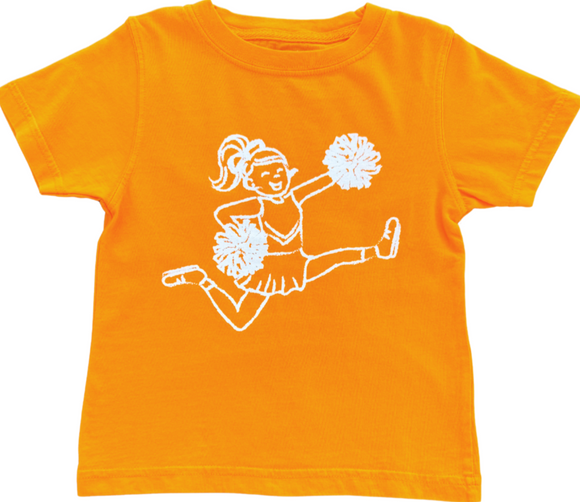 Short-Sleeve Orange/White Cheer T-Shirt