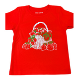 Short-Sleeve Red Strawberry Basket T-Shirt