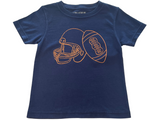Short-Sleeve Navy/Orange Helmet Football T-Shirt