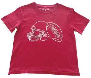 Short-Sleeve Crimson/White Helmet Football T-Shirt