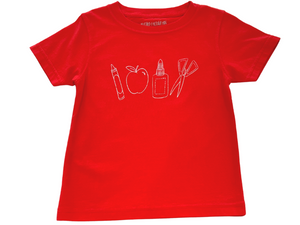 Short-Sleeve Red School Supplies T-Shirt
